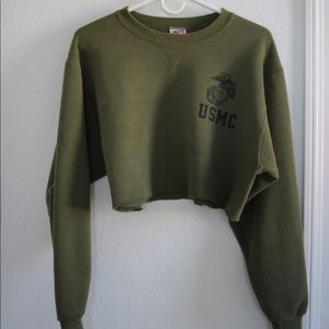 USMC Vintage Cropped Crewneck